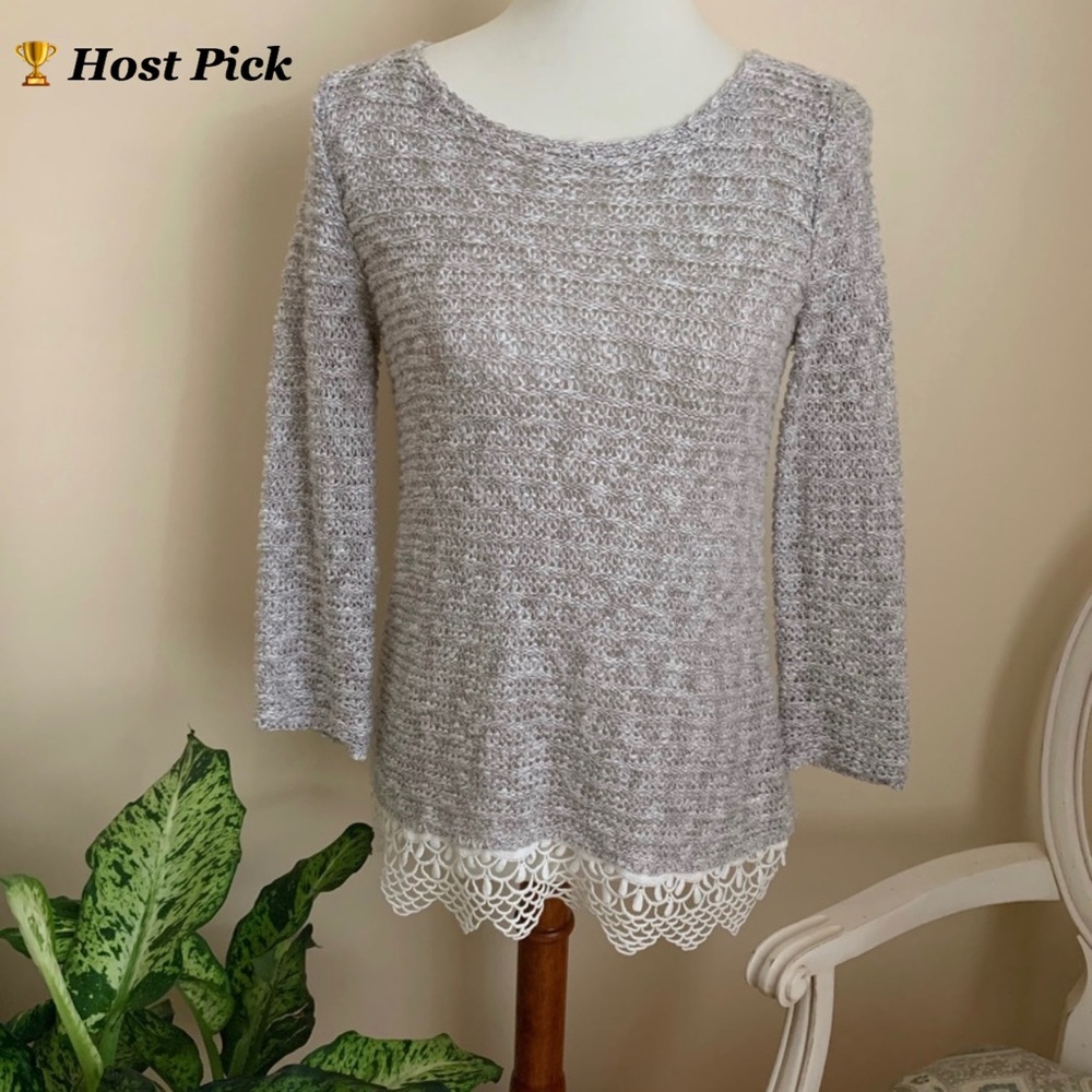 INC International Concepts Gray Knit Sweater